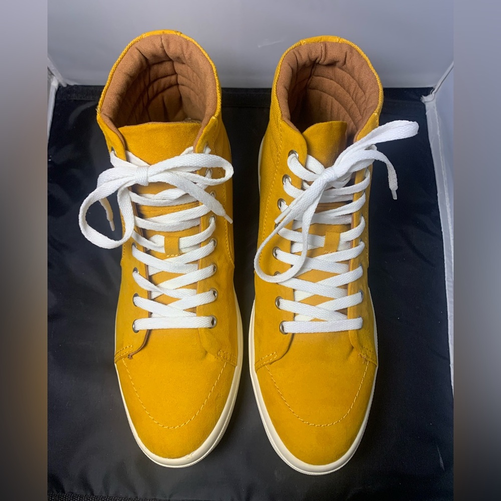 Sun + Stone‎ Jett High Top Sneakers Yellow Canvas Men’s Size 10.5 NEW in Box